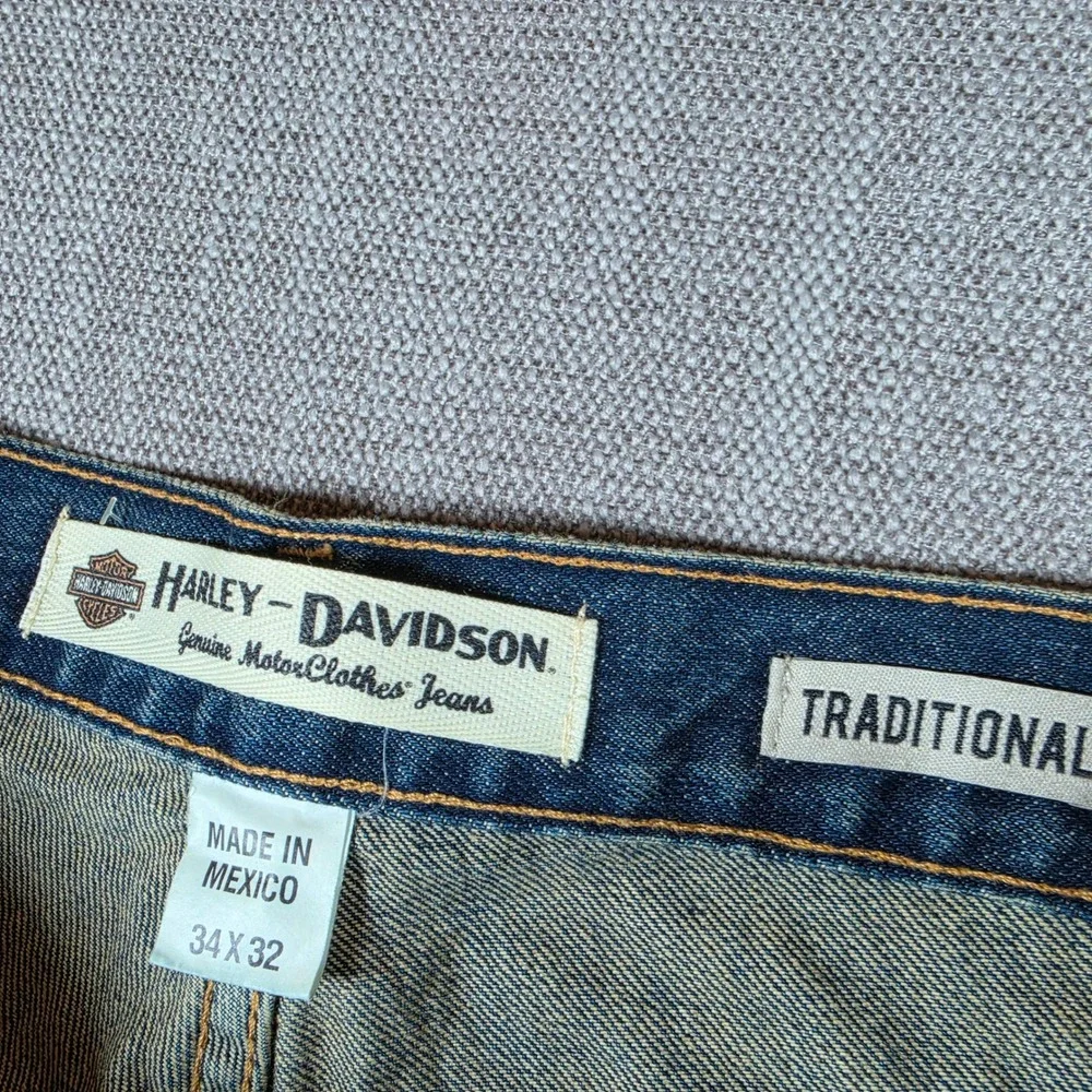 Harley Davidson Jeans Mens 34/32 Blue Traditional Fit Straight Leg Denim